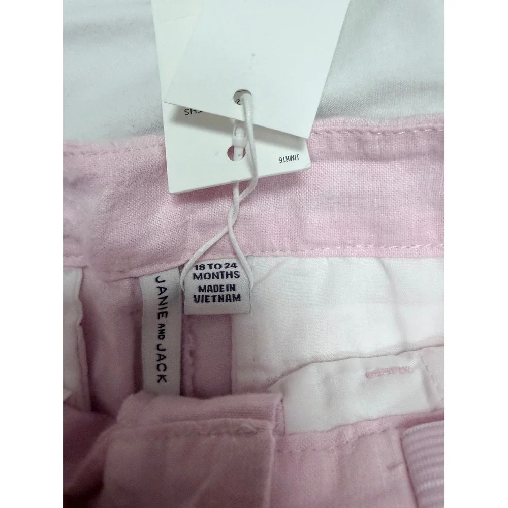 Janie and Jack Pink Linen Blend Shorts Toddler 18-24 Months NWT